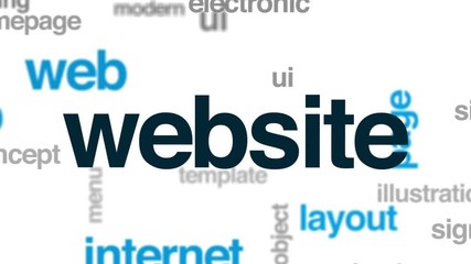 Wall Mural - website animated word cloud, text design animation.