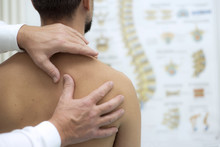 Medical Check At The Shoulder In A Physiotherapy Center