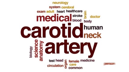 Sticker - Carotid artery animated word cloud, text design animation.