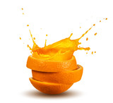 Fototapeta  - splashing orange juice