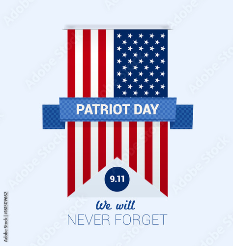 Poster 9.11 Patriot Day with USA flag design template vector