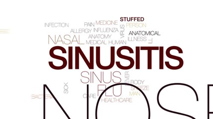 Sticker - Sinusitis animated word cloud, text design animation. Kinetic typography.