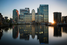 Canary Wharf At Sunset