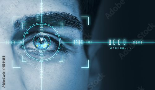 Cuadros en Lienzo biometric hi tech security retina scan