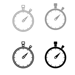 The stopwatch   the black and grey color set icon .