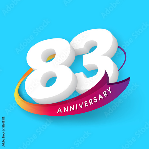 Fotografia Anniversary emblems 83 anniversary template design
