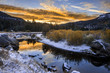 © Rachid Dahnoun - A beautiful sunrise reflects in the West Fork Carson River after a fresh dusting of snow in Hope Valley, California.