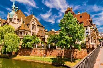 Panorama of the city in france, in the alsace region