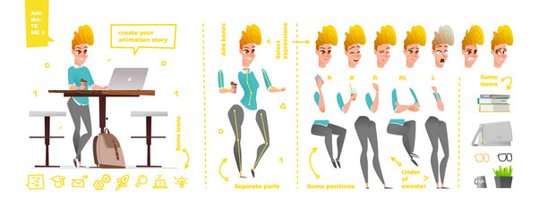 Stylized characters set for animation.