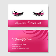 Wall Mural - Branding for salon eyelash extension, shop cosmetic products, lashmaker, stylist. Logo, business card. Vector illustration in modern style