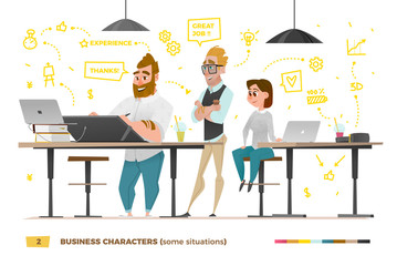business characters in some situations