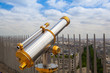 View from Arc de Triomphe and tourist telescope in Paris,