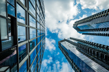 Downtown Skyscrapers with Blue Skies and Clouds 2