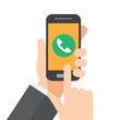 © Ronnie21 - smartphone call , ringing phone. hand holds smartphone. vector illustration.