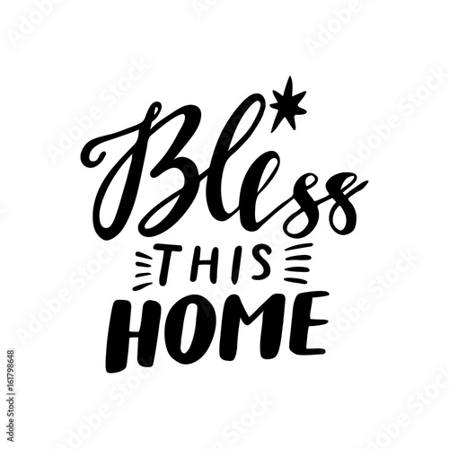 Fotografía Bless this home vector lettering