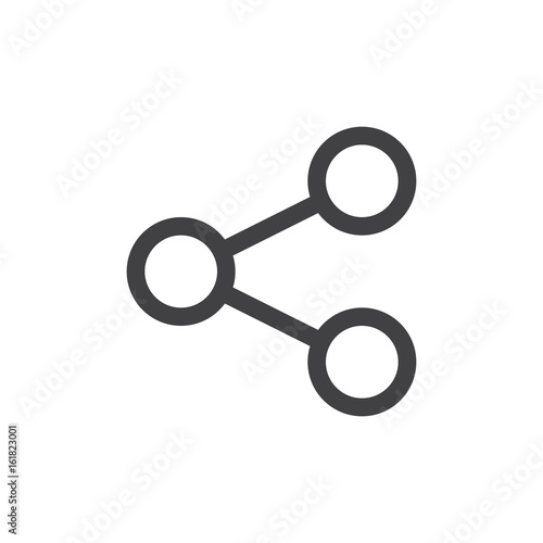 Fotografie, Obraz Share line icon, outline vector sign, linear style pictogram isolated on white
