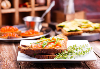 Wall Mural - bread with salmon