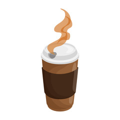 Sticker - isolated hot coffee container icon vector illustration graphic design