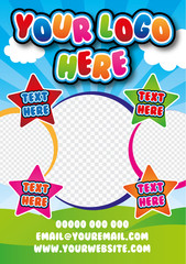Template for leaflet, poster, card. For company kids theme