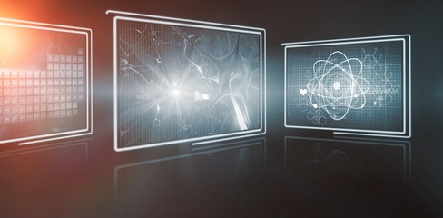 Composite 3d image of different application interface