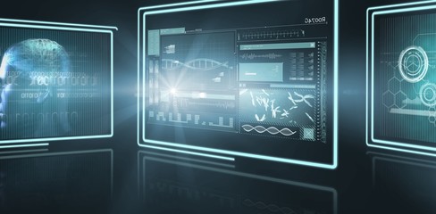 Composite 3d image of different application interface