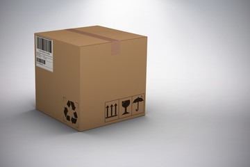 Sticker - Composite image of 3d image of courier box on