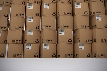 Canvas Print - Composite image of full frame shot of cardboard boxes