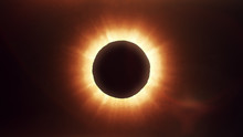 Solar Eclipse In Space, Photorealistic Illustration