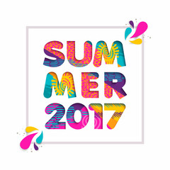 Wall Mural - Summer 2017 cutout color quote for fun vacation