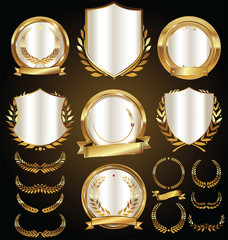 premium and luxury silver retro badges and labels collection