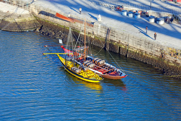 Wall Mural - Porto. Traditional boats for wine transportation.