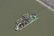 Aerial image of Deme Group dredging and offshore vessels at the Deme facilities at Scheldedijk Port of Antwerp
