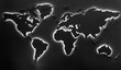 Illuminated earth map on black background