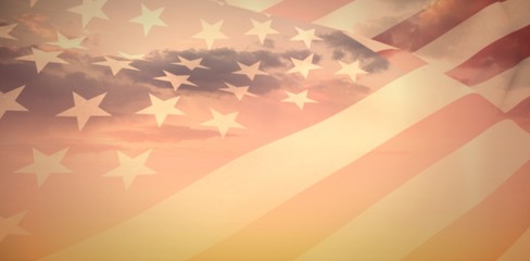 Canvas Print - Composite image of close up of the us flag