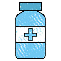 Sticker - drugs bottle isolated icon vector illustration design