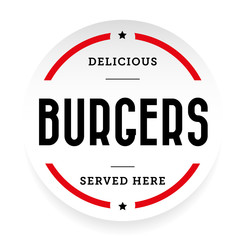 Wall Mural - Burgers vintage stamp sticker