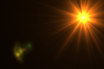 Wall Mural - lens flare light over black background. easy to add overlay or screen filter over photos