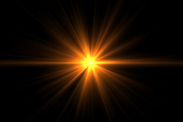 Wall Mural - lens flare light over black background. easy to add overlay or screen filter over photos