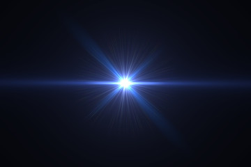 lens flare light over black background. easy to add overlay or screen filter over photos