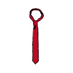 Sticker - red tie accessory clothes fashion trendy vector illustration