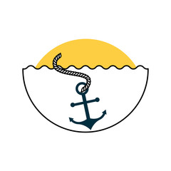 Sticker - sea anchor isolated icon vector illustration design