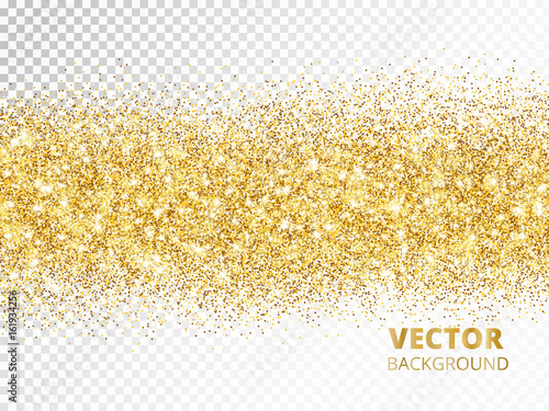 Cuadros en Lienzo Sparkling glitter border isolated on transparent background, vec