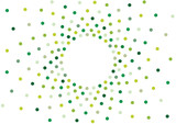 Fototapeta Natura - abstract vector green polka dots frame isolated on white background