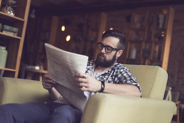 Reading newspapers