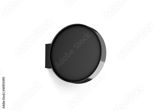 Download Blank Black Round Store Signage Design Mockup Isolated 3d Rendering Empty Circular Light Box Mock Up Clear Shop Lightbox Template Street Sign Hanging Mounted On The Wall Signboard For Logo Stock Photo