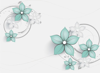 Wall Mural - Abstract floral background for design