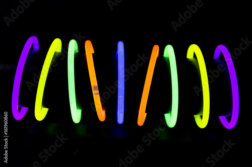Fotografie, Obraz Bracelets made with glow sticks fluorescent lights