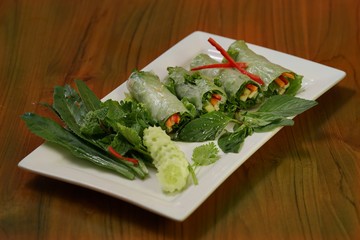 Canvas Print - Salad of vegetables cooked from various vegetables. Is a healthy diet