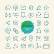 Different trendy outline icons collection. Web and mobile app thin line icons set. Contact info