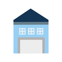 Sticker - warehouse building isolated icon vector illustration design